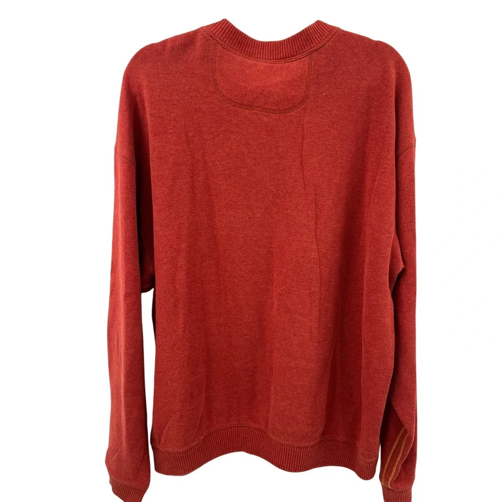 Tommy Bahama Men's Orange V-Neck Long Sleeve‎ Cotton Sweater Size L Fall